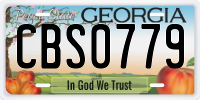 GA license plate CBS0779
