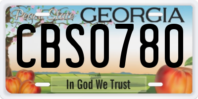GA license plate CBS0780