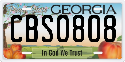 GA license plate CBS0808