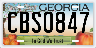 GA license plate CBS0847