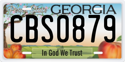 GA license plate CBS0879