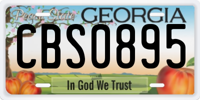 GA license plate CBS0895