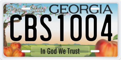 GA license plate CBS1004