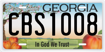 GA license plate CBS1008