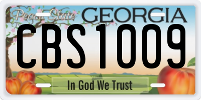 GA license plate CBS1009