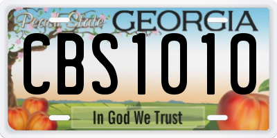 GA license plate CBS1010