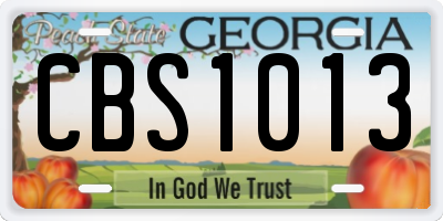 GA license plate CBS1013