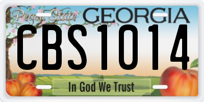 GA license plate CBS1014