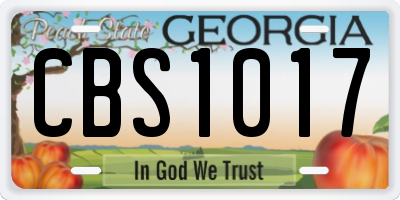 GA license plate CBS1017