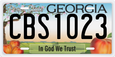 GA license plate CBS1023