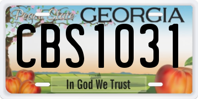 GA license plate CBS1031