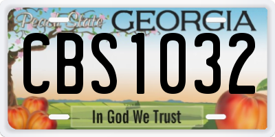 GA license plate CBS1032