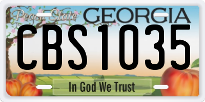 GA license plate CBS1035