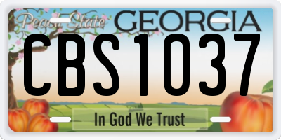 GA license plate CBS1037