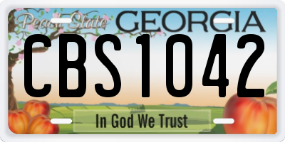 GA license plate CBS1042