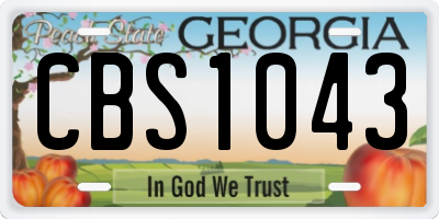 GA license plate CBS1043