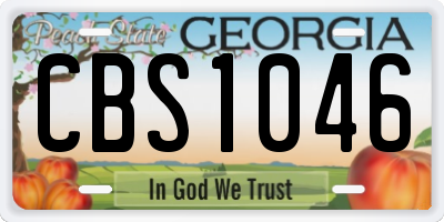 GA license plate CBS1046