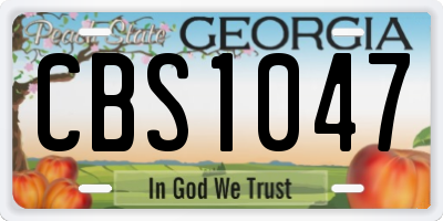 GA license plate CBS1047