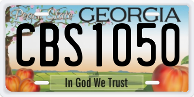 GA license plate CBS1050
