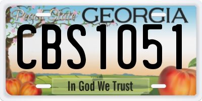 GA license plate CBS1051