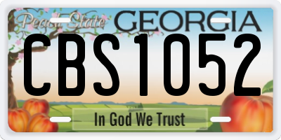 GA license plate CBS1052