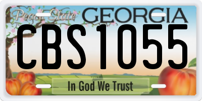 GA license plate CBS1055