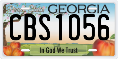 GA license plate CBS1056