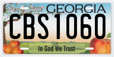 GA license plate CBS1060