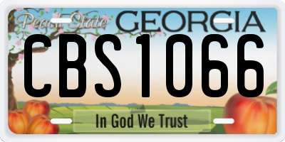 GA license plate CBS1066