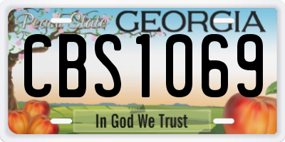 GA license plate CBS1069