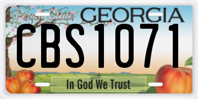 GA license plate CBS1071