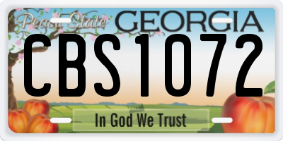 GA license plate CBS1072