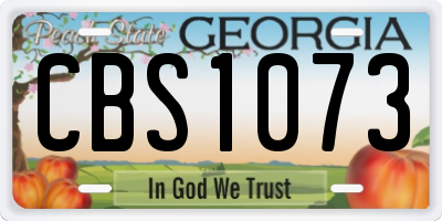 GA license plate CBS1073