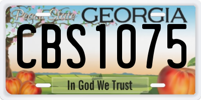 GA license plate CBS1075