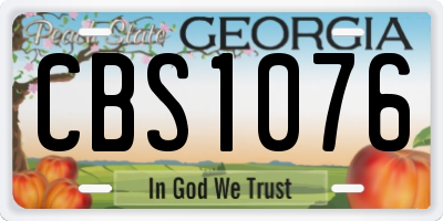 GA license plate CBS1076
