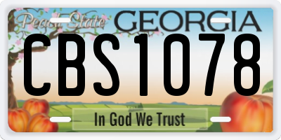 GA license plate CBS1078