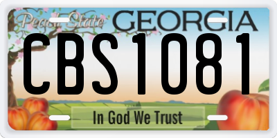 GA license plate CBS1081