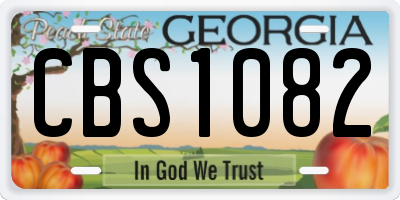 GA license plate CBS1082