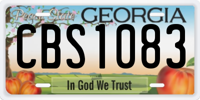GA license plate CBS1083