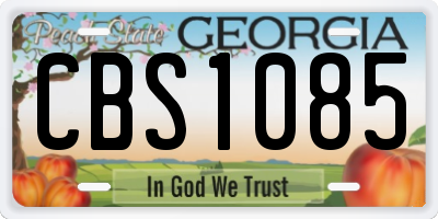 GA license plate CBS1085
