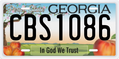 GA license plate CBS1086