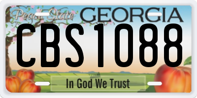 GA license plate CBS1088