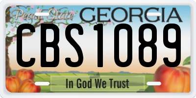 GA license plate CBS1089