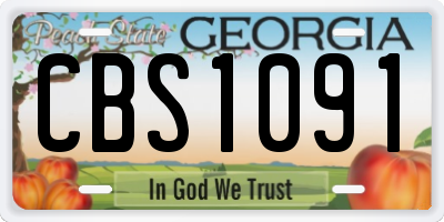 GA license plate CBS1091