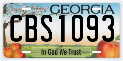GA license plate CBS1093