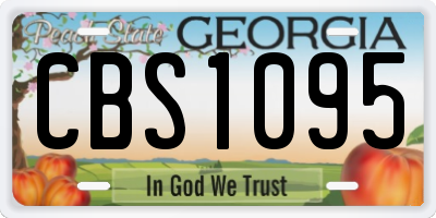 GA license plate CBS1095