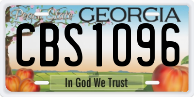 GA license plate CBS1096