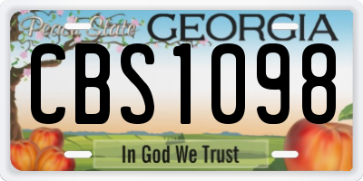 GA license plate CBS1098