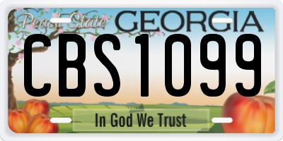 GA license plate CBS1099