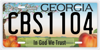 GA license plate CBS1104
